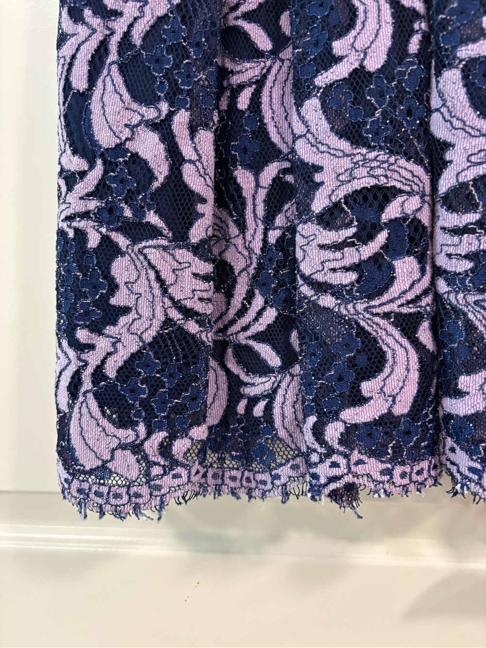 Francesca's Collections Lavender and Navy Lace Mini Dress - Picture 6 of 9